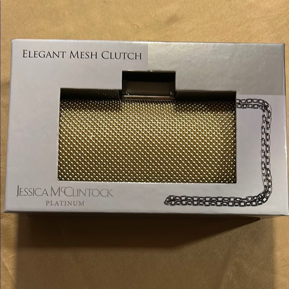 Jessica McClintock PLATINUM Mesh Clutch
